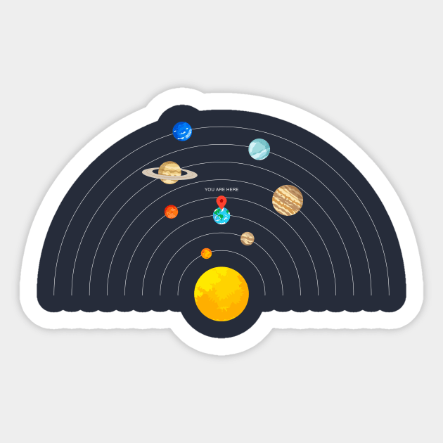 You are here Solar System Sticker by Thoo